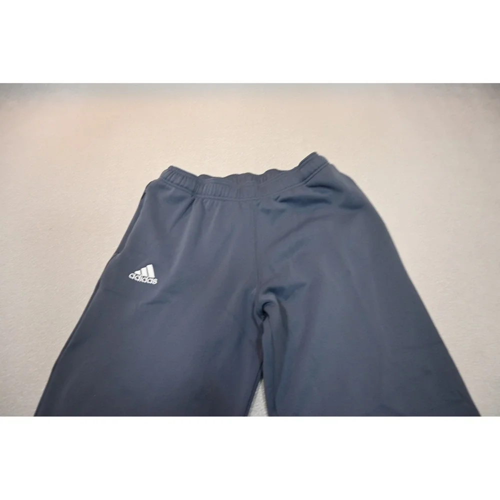 Adidas Athletic Sweat Pants Mens Medium Blue Grey Zip Pockets Excellent